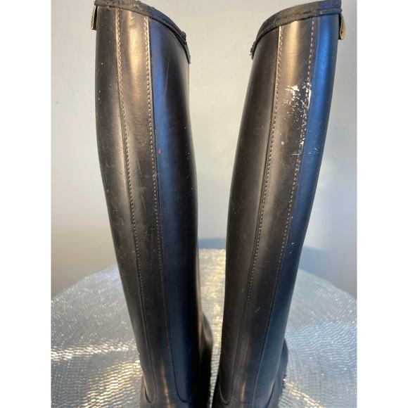 size 8 Dublin Equestrian Riding Boots High Black PVC Insulated Pull-On - Picture 7 of 13